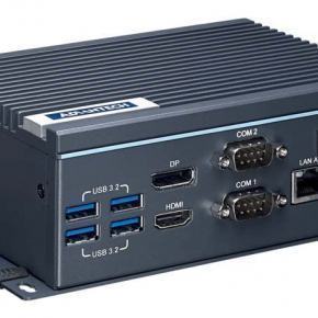 Compact IoT Edge Computer with Intel® Core™ i Processor, 2 x GbE, 4 x USB 3.2, 2 x RS-232/422/485, 1 x HDMI, 1 x DP, 1 x GPIO
