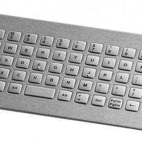 64 key stainless steel keyboard, square-shaped 12,5 mm keys, front mounting