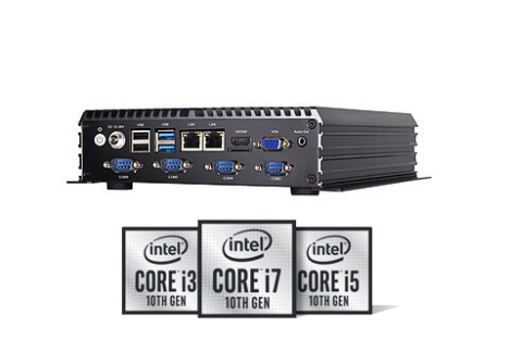 PC fanless Intel Core I3,I5,I7 10eme génération | x4 COM, GPIO, x6 USB, x2 LAN GB, WiFi, Bluetooth, HDMI, VGA