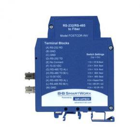 ETHERNET DEVICE, 232/422/485 TO FIBER DIN RAIL - Inverted Fiber