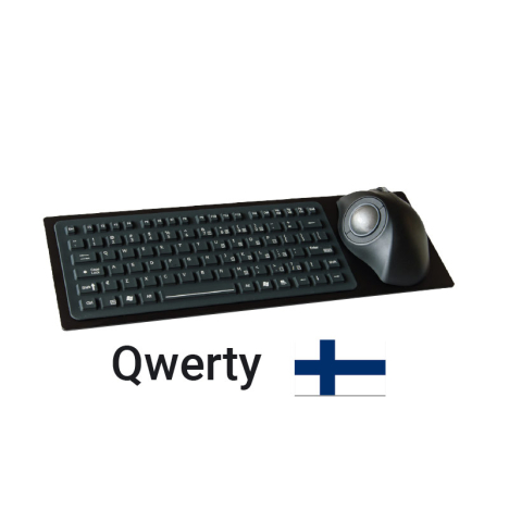 Clavier industriel IP67 encastrable en silicone avec trackball ergonomique – Finnois QWERTY