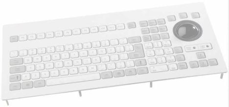 Clavier industriel durci encastrable 106 touches Trackball de 50mm IP65 PS/2 US: QWERTY
