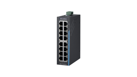 Switch ethernet non managé x16 ports LAN 10/100M avec protection CEM et fixation rail DIN