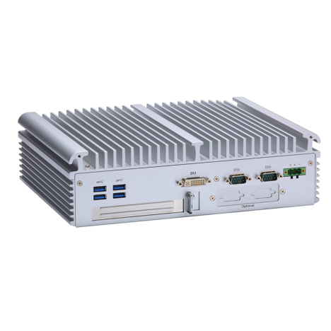 PC fanless affichage triple écran (HDMI, DVI,DP) compatible Intel Xeon, Intel Core i3/i5/i7 ou Celeron de 8eme ou 9eme génération (max 35W)