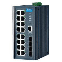 Switch Ethernet industriel 16 ports 10/100Mbps et 4 SFP manageable (Rail Din)