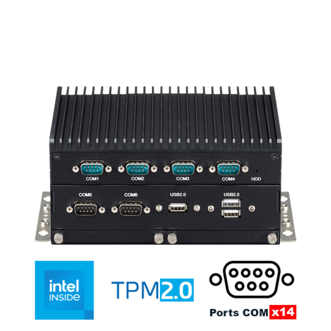 Passerelle IoT & PC fanless équipé d'un processeur Intel N97, GPIO et x14 ports COM