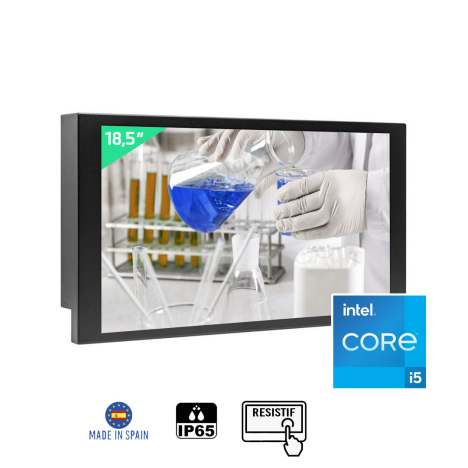 Panel PC fanless 18,5" Full HD 16:9 resistif IP65 Intel Core I5