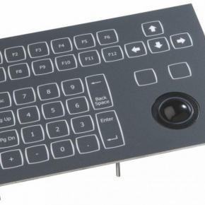 Clavier industriel durci encastrable avec boule roulante industrielle (trackball) 36 touches Trackball de 25mm Etanchéité: IP65 Interface USB NA