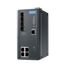 Managed PoE switch with redundant power supply x4 LAN GB + x4 SFP P compliant with EN50121-4