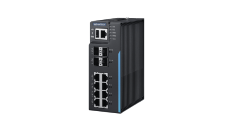 Switch Ethernet Rail Din 8 ports 10/100/1000Mbps, L3 + 4SFP+