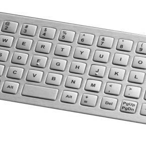 64 key stainless steel keyboard, square-shaped 12,5 mm keys, rear mounting