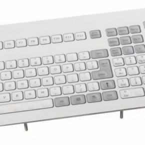 Clavier industriel durci encastrable avec boule roulante industrielle (trackball) 106 touches Trackball de 50mm Etanchéité: IP65 Interface USB US: QWERTY