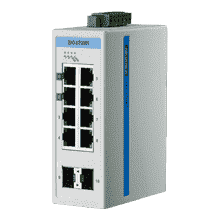 Switch Rail DIN automatisme 8 ports Gigabit + 2 1000Mbps -40°C +75°C