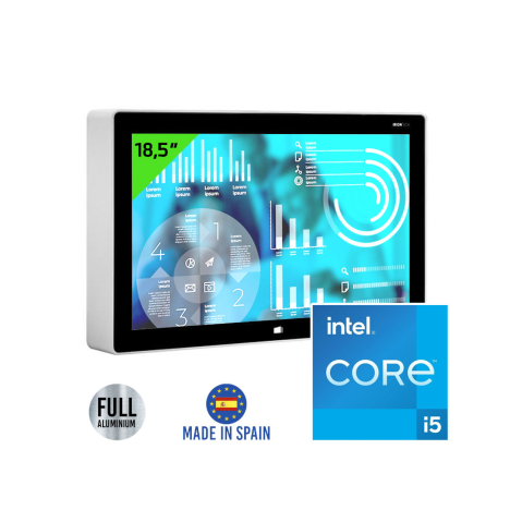 SILVER - Aluminum Close Frame Panel PC 18,5" Intel Core I5