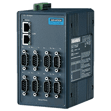 Passerelle RS232 RS422 ou RS485 ethernet 8 ports isolés -40 ~ 75 °C