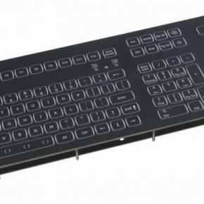 Industrial backlighted keyboard IP65 IEC 60495, Panel Mount, 106 keys, Trackball, USB, GE Layout QWERTZ