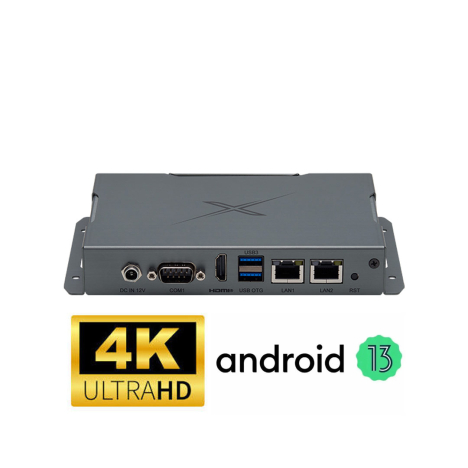 PC fanless pour l'Edge industriel optimisé pour les environnements IIoT, x2LAN GbE, x1 port COM, ARM Cortex A55 Quad-Core
