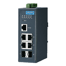 Switch Rail DIN industriel 4 ports FE + 2 Fibre SFP -40°C 75°C