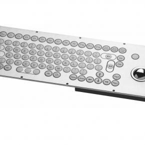 85 key stainless steel keyboard, round ø15 keys, rear mounting, with trackball
