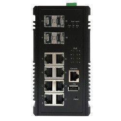 8+4 Port Industrial PoE+ Ethernet Switch with 10G Uplink