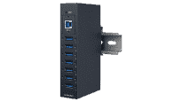 7-port industrial USB 3.2 SuperSpeed 5Gbps Isolated hub. ESD protection up to 15kV (level 4).
