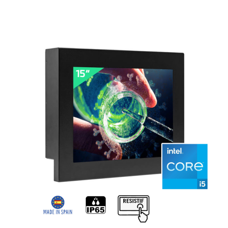 Panel PC fanless 15" resistif IP65 Intel Core I5