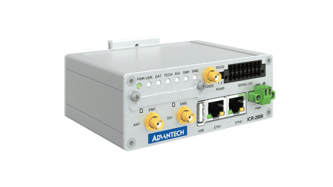 Routeur 4G industriel x2 ethernet, x2 RS232, x2 SIM châssis métal Rail DIN