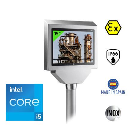 Panel PC fanless IP66 certifié ATEX châssis Inox 4:3 avec processeur Intel Core I5