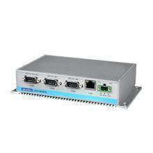 PC industriel fanless à processeur GX3 LX800-500, 256MB DDRRAM, 4xCOM, 2xUSB Isolation entre le chassis et la terre Windows® CE 5.0 & 6.0, Windows XP Embedded SP2, et solution Linux ready 1 port x 10/100Base-T RJ-45 et 2 ports x USB 2.0 2 x RS-232/4