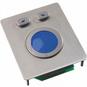 Trackball industrielle montage en panneau 50mm de diamètre "Chameleon" - Rétro-éclairée - Plaque blanche Etanchéité: IP65