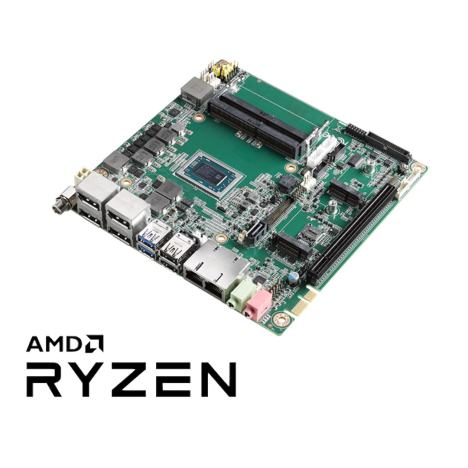 Carte mère pour processeur AMD V-series/R-series mini-ITX avec 4 Display ports, 6 USB, 6 COM, almentation 12-24V