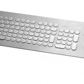 98 key stainless steel keyboard, round ø17 keys, front mounting, with trackball & backlit