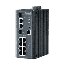 Switch Rail DIN industriel 8 x Gb POE + 2 x combo Gb Managé -40°C 75°C