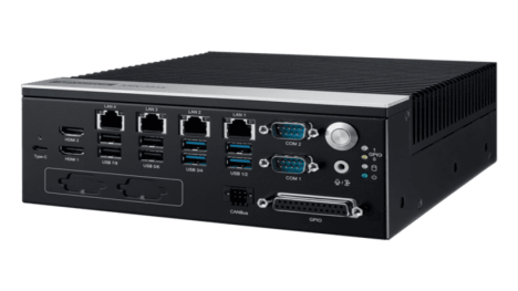 PC fanless EDGE IA AMD Ryzen 7 avec x3 affichages HDMI, x6 COM, GPU RADEON  8640U/8845HS (38TOPS)