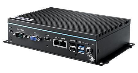 PC Fanless compact avec Intel J3455, 4 x RS232, 2 x RS485, 2 x USB 3.0, 2 x USB 2.0, 1 x HDMI, 1 x VGA
