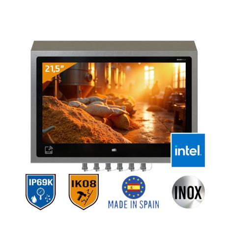 Fanless panel PC 21,5"  inox IP69K P-CAP IK08 with Intel N97