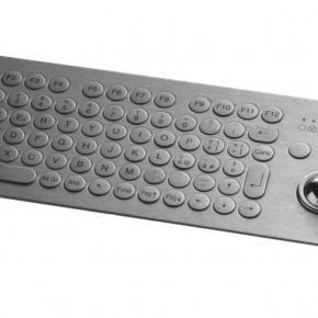 81 key stainless steel keyboard, round ø17 keys, front mounting, with trackball