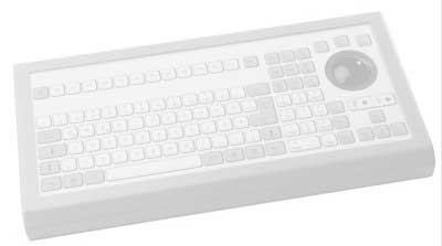 Clavier industriel durci à poser sur table 106 touches Trackball de 50mm IP65 USB US: QWERTY