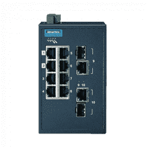 ETHERNET DEVICE, 8FE+2G Ind. Switch with Modbus TCP/IP.