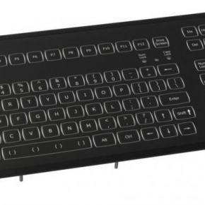 IEC-60945 Clavierindustriel rétro-éclairé par LED encastrable + cadre de contour 106 touches "Duralight" - Pas de pointeur Etanchéité: IP67 Interface USB GE