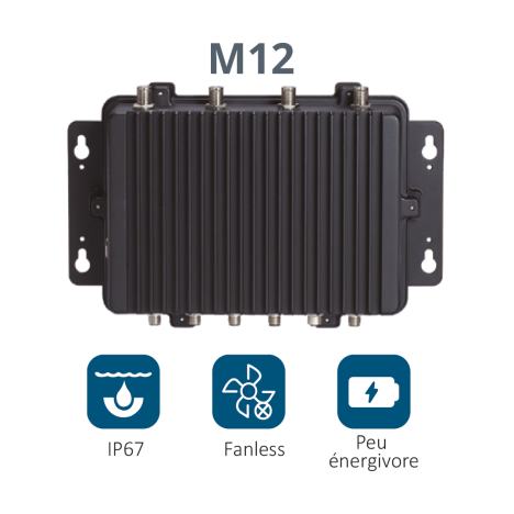 PC fanless étanche  IP67 avec processeur Intel Core i5-7300U ou Celeron 3965U, x1 VGA, x1 LAN GbE, x2 ports USB, x2 ports COM