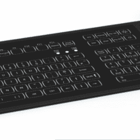 Led backlit waterproof QWERTY keyboard with ergonomic trackball Panel Mount