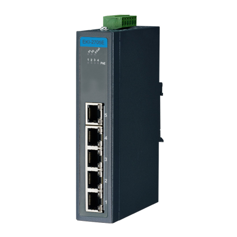 Switch non managé x4 ports PoE + x1 port LAN GB Rail DIN châssis métal IP30