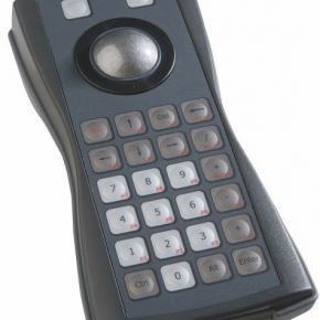 Clavier industriel durci à poser sur table avec boule roulante industrielle (trackball) 36 touches Version prise en main - Trackball laser de 38mm Etanchéité: IP65 Interface USB NA