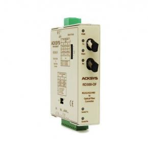 Convertisseur de média : RS232/422/485 <-> FO multimode (silice, connectique ST), format rail din