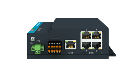 Routeur 5G industriel avec 2 x SIM, 5 x 1LAN, 1× RS232, 1× RS485, 1× DI/DO  (-30 ~ 75 °C)