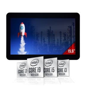 15.6” TFT HD 16:9 Heavy Industrial Panel PC with 10th Gen Intel® Core™ i Processor P-Cap Screen, DDR4, PCIe Slot Supported