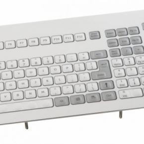 Clavier industriel durci encastrable avec boule roulante industrielle (trackball) 106 touches Trackball de 38mm Etanchéité: IP65 Interface USB ES