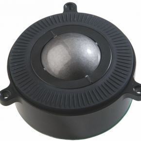 IP40 trackball USB&PS2 - Mount to back of panel - Black Top Ring & 3rd axis wheel, detent scrolling feature - damper ring - Metallic grey ball -