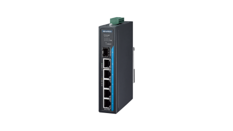 Switch PoE industriel non manageable 4FE+1GE+1G SFP avec alimentation redondante